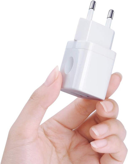 European Wall Charger,  2-Pack USB 2.1AMP Universal Europe Charger Block Dual Port Plug Compatible for Iphone 15 14 13 12 11 Pro Max XS XR X SE 8 7 6 Plus, Samsung S23 S22 A14, Note 20,Lg,Moto