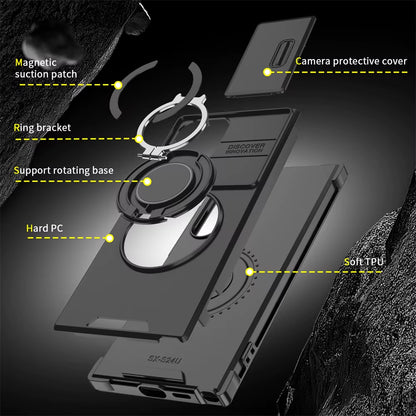 Slide Camera Protection Magnetic Stand Phone Case for Samsung S26 S25 Edge S24 S23 plus S21 S22 Ultra FE A54 A15 A05 A05S Cover